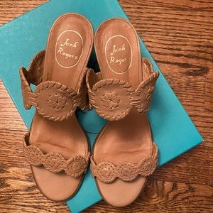 Lorelai Jack Rogers Heeled Sandal 8.5 in Buff - NIB